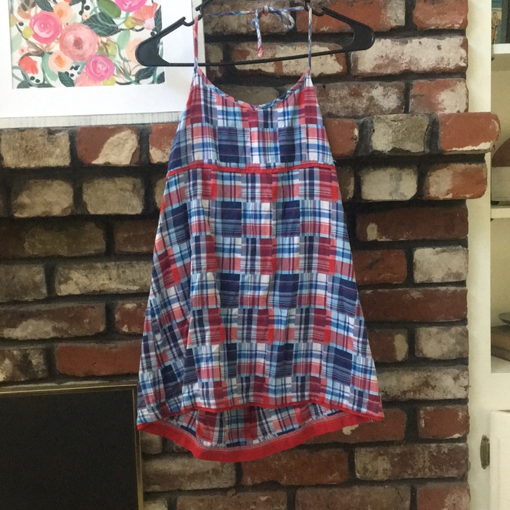 Girl’s plaid halter dress/tunic